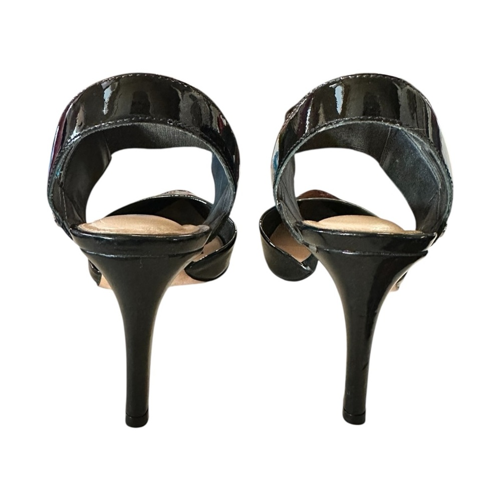 Antonio Melani Black Patent Slingback Size 8.5 Pointed Toe Stretch Strap Pumps - Picture 5 of 12